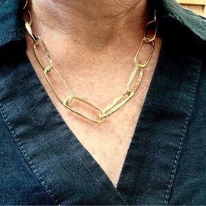 Paper clip style 20” gold plated necklace by Aureus + Argent of Banana Republic